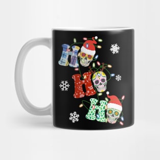 Ho Ho Ho Sugar Skull Christmas Lights Funny Mug